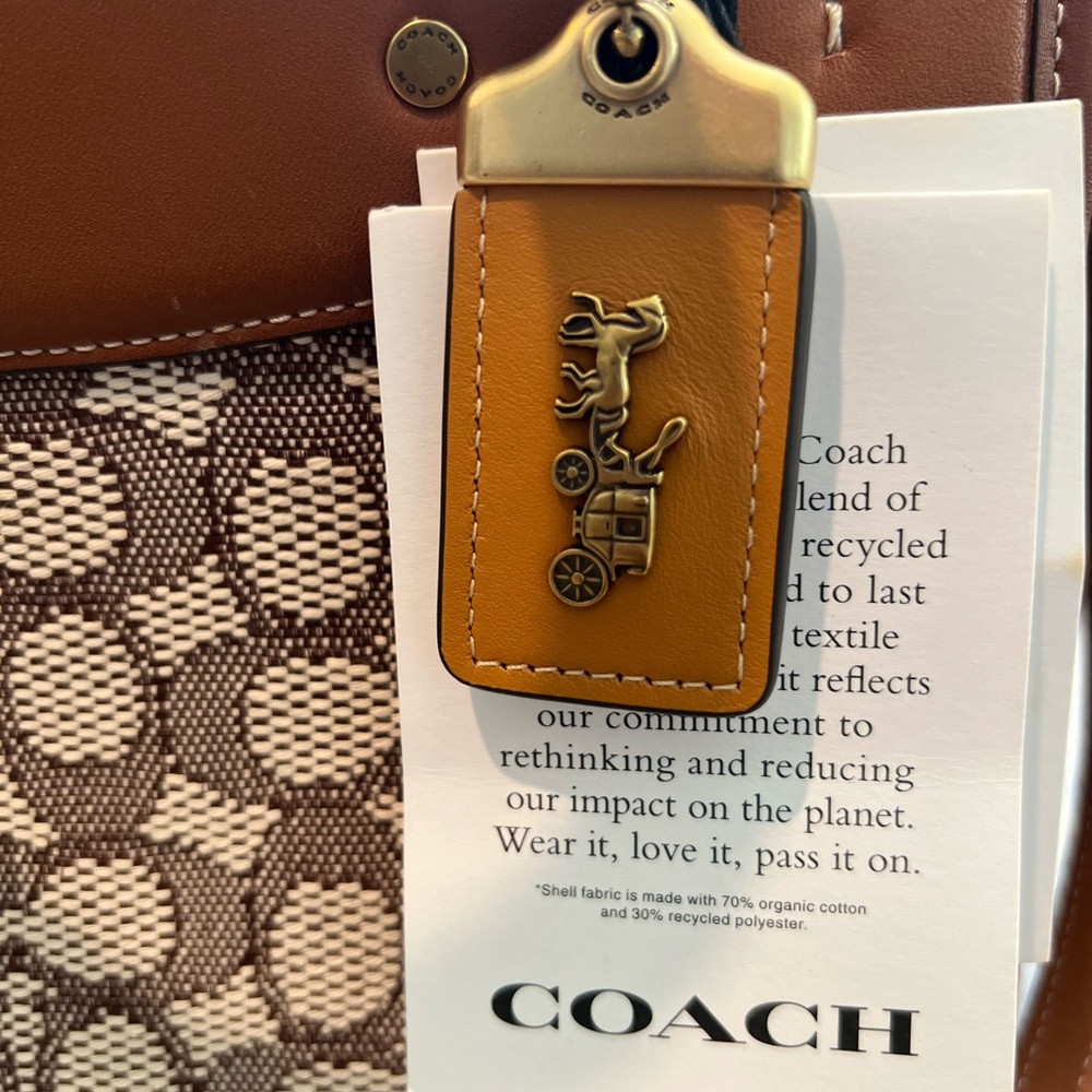 COACH Rogue Bag 25 in Signature Textile Jacquard Brown - Picture 3 of 16